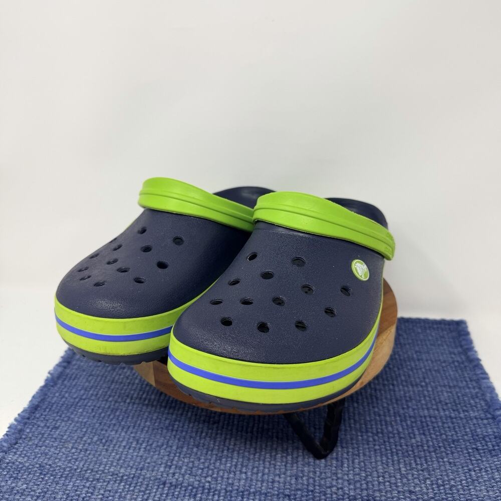 Crocs Crocband Unisex Clogs Slip On Water Shoes Lime Green Blue Mens 8 Womens 10